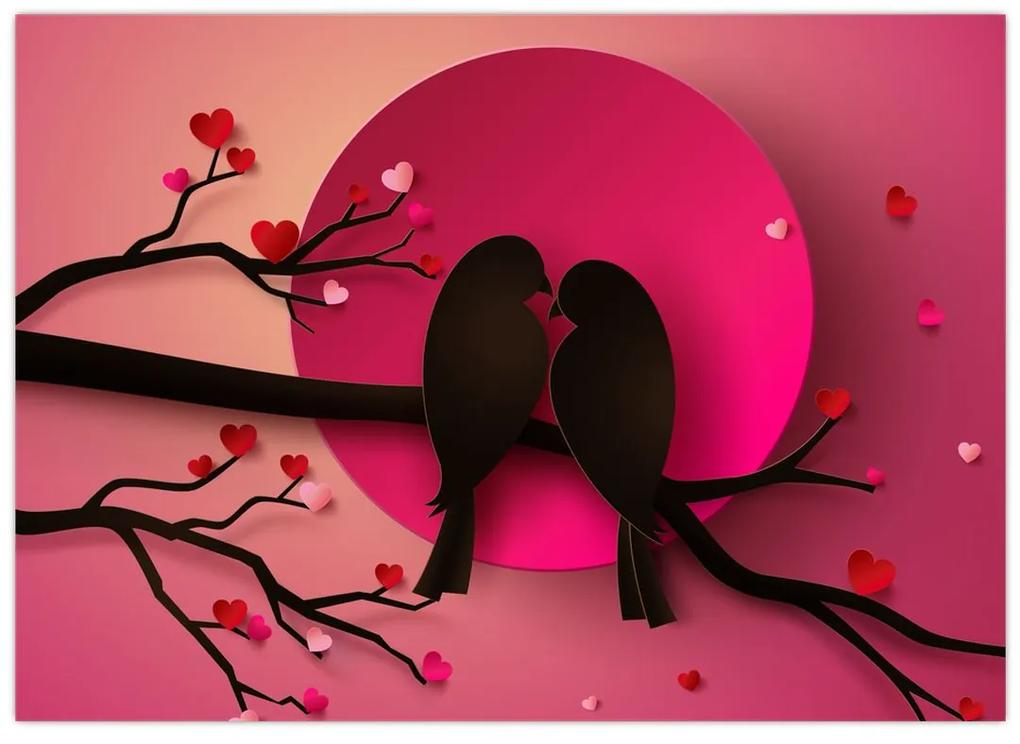 Obraz - Zamilované vtáčiky (70x50 cm)
