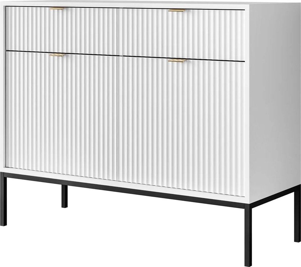 Komoda CORA, biela matná 104 cm