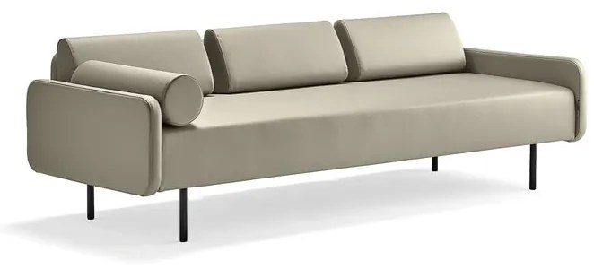 Pohovka TRENDY, 3-miestna, koženka, šedohnedá