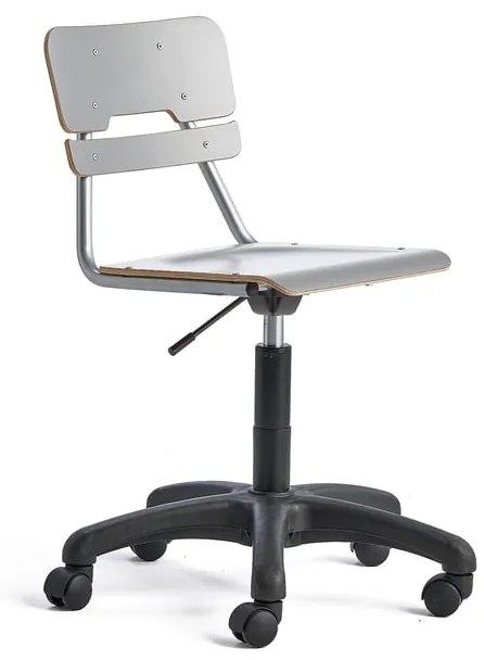 Stolička LEGERE výškovo nastaviteľná, malé sedadlo, s kolieskami, H 430-550 mm, šedá