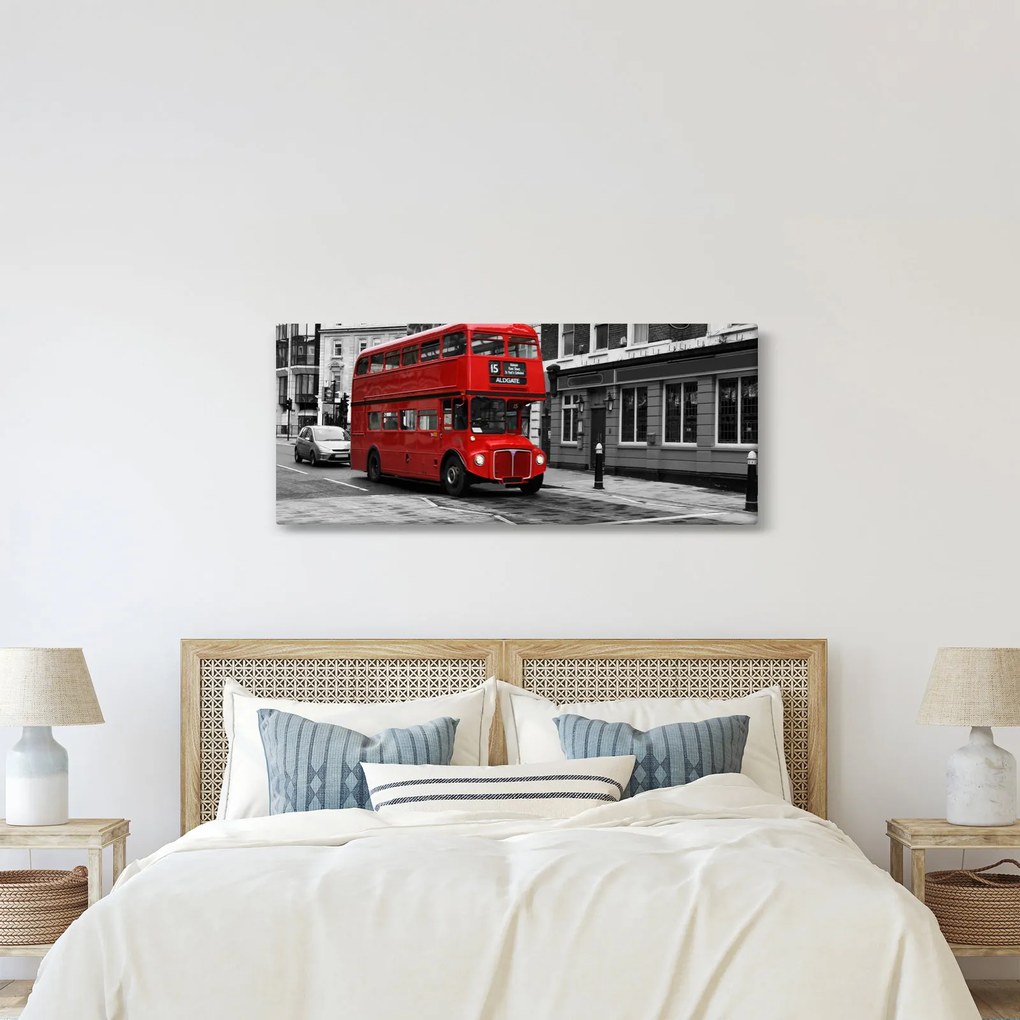 Obraz -Londýn s autobusom (120x50 cm)