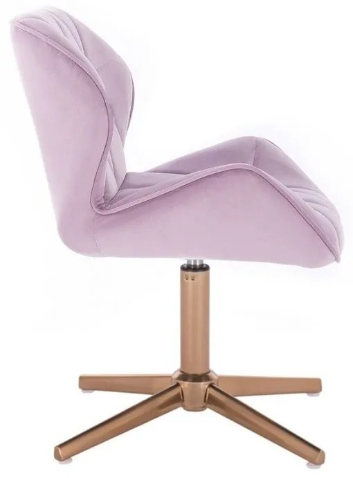 LuxuryForm DESIGN Stolička MILANO VELUR na zlatom kríži - levanduľa