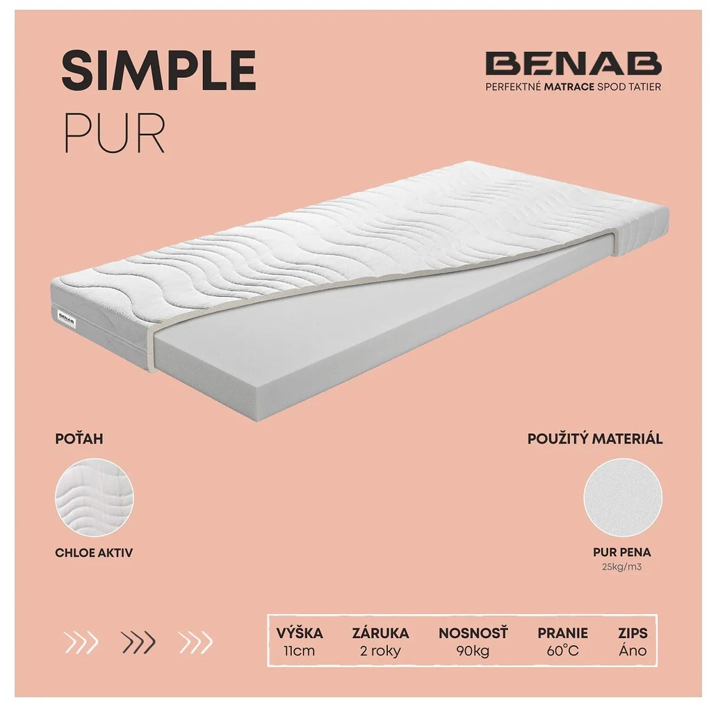 Penový matrac Benab Hercules 200x160 cm (T3). Obľúbený, vzdušný, zdravotný matrac zložený z FLEX - PUR peny, pre poskytnutie základného komfortu pre nenáročných užívateľov. 763026