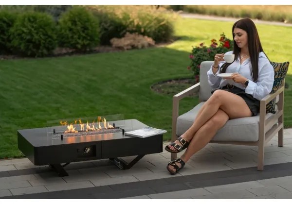 Planika Rio Table GAS - Vonkajší plynový krb 46x106 cm 10kW