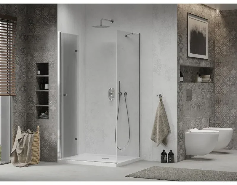 Mexen Lima sprchovací kút 110x90cm, 6mm sklo, chrómový profil - číre sklo + Slim sprchová vanička - 856-110-090-00-00-4010