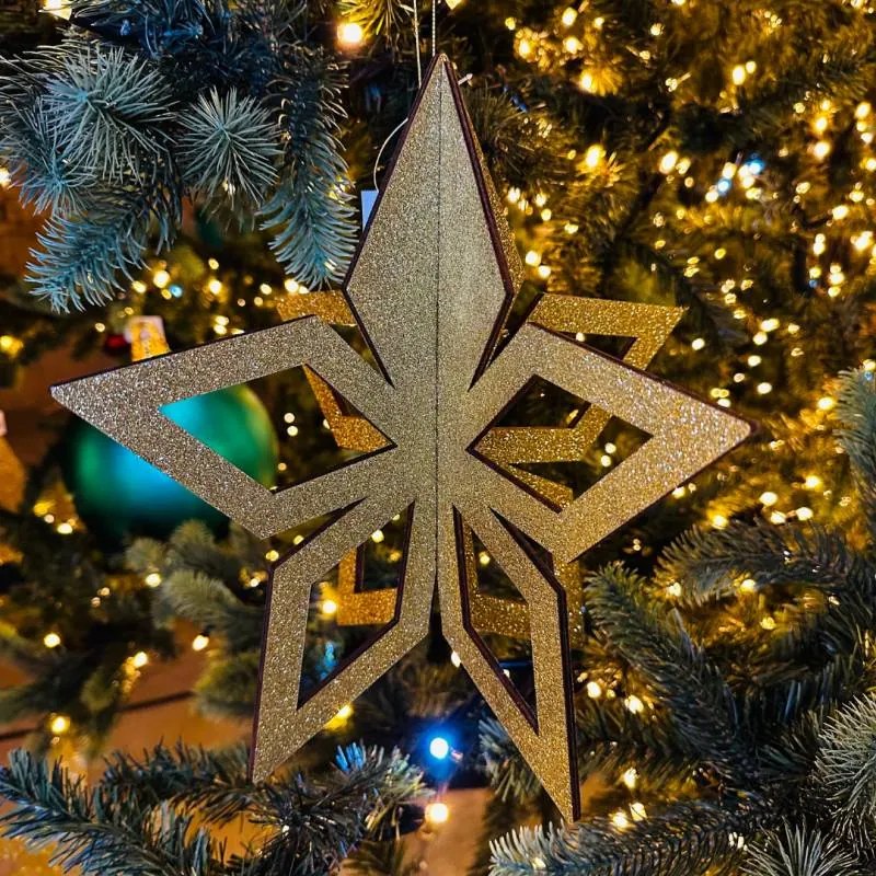 DECOLED Zlatá hvězda, 3D, 30 cm