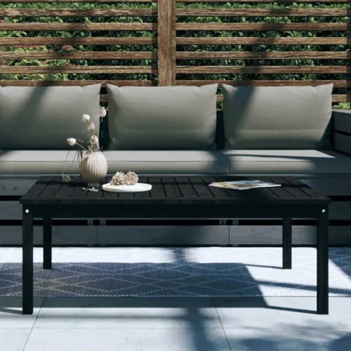 vidaXL Záhradný stolík čierny 121x82,5x45 cm borovicový masív-