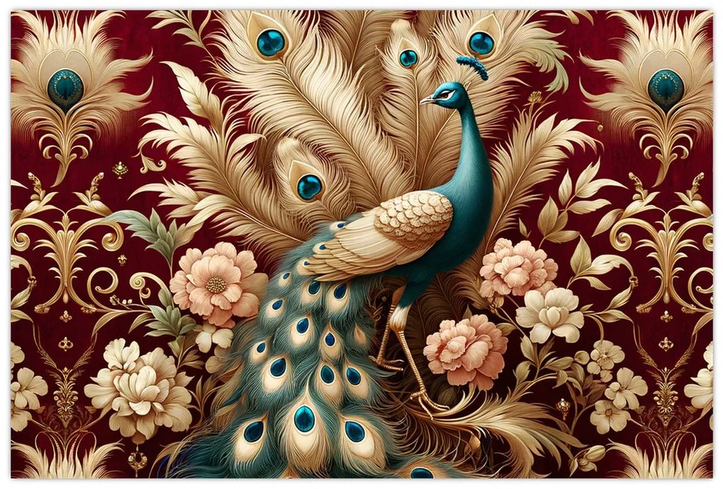 Obraz – Elegantný páv (90x60 cm)