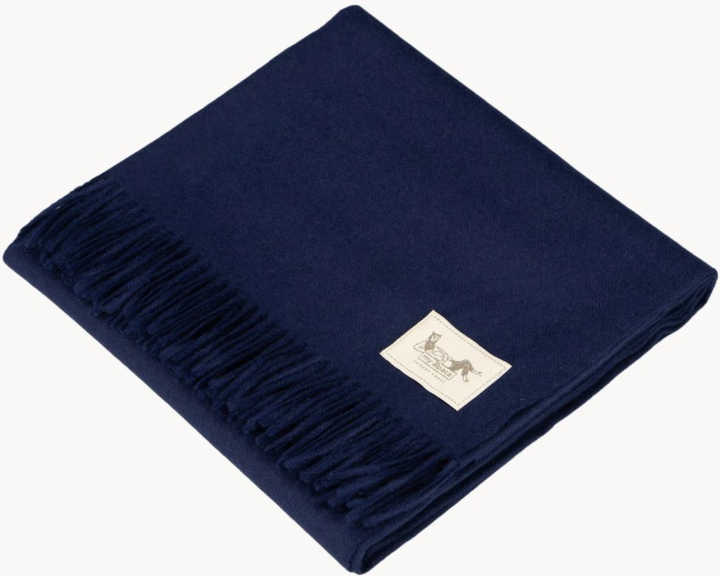 Pléd so strapcami z vlny baby alpaky