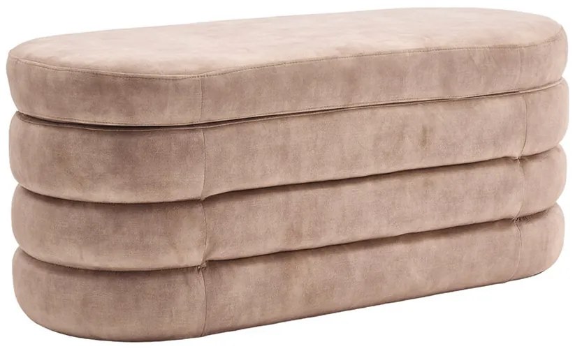 Moderná úložná lavica Fashion šampanská zamat 115cm