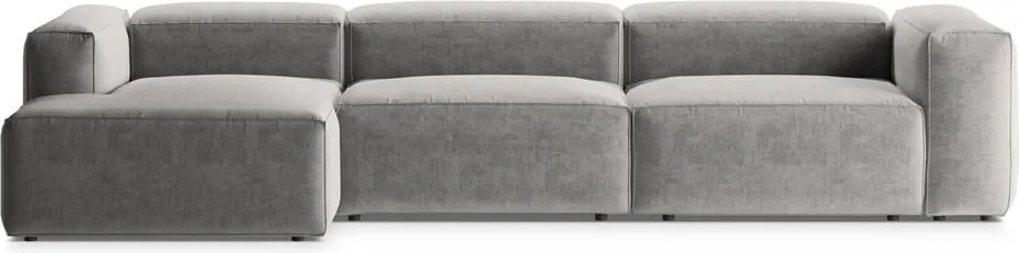 Svetlosivá rohová pohovka (ľavý roh/s leňoškou) Bergamo – Cosmopolitan Design
