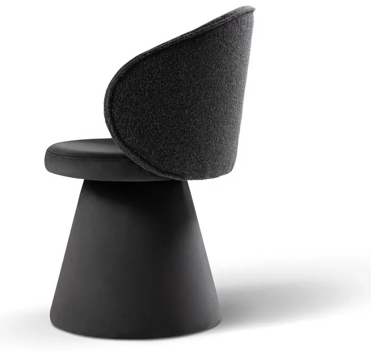 Tmavosivé zamatové kreslo Inez – Micadoni