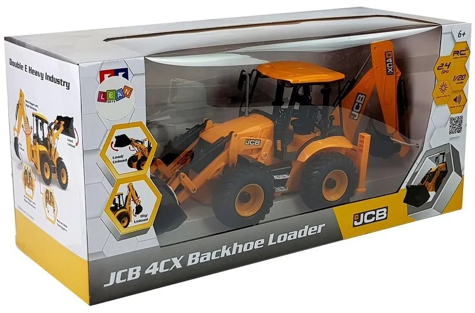 LEAN TOYS Bager s lyžicou a zvukom na diaľkové ovládanie 2,4Ghz 1:20 žlté RTR