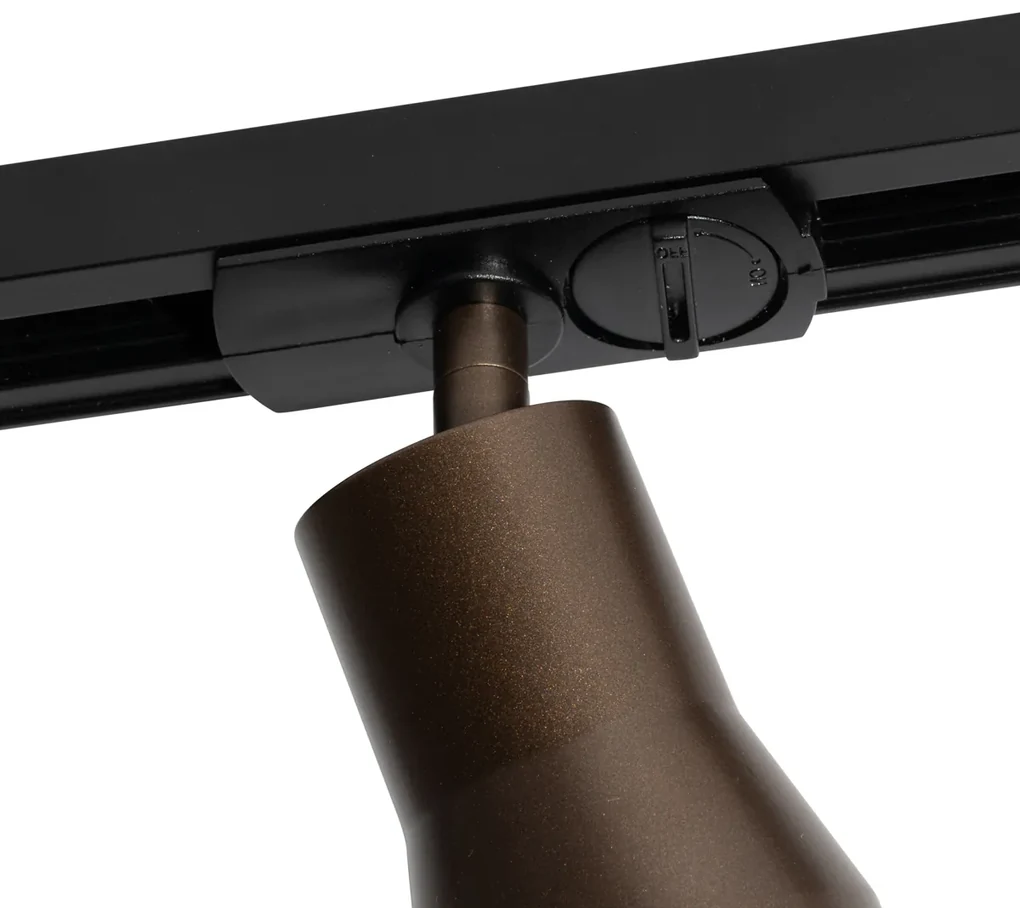 Moderné bodové svetlo tmavá bronz pre 1-fázový koľajnicový systém - Iconic Kohua