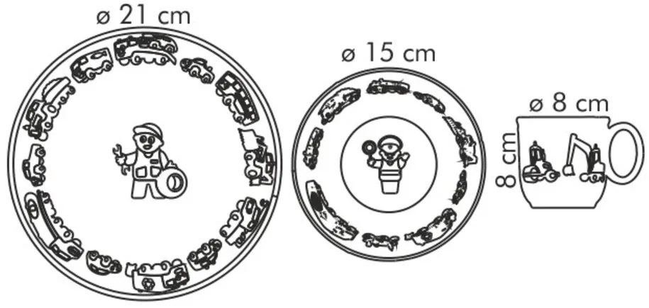 Tescoma Jedálenská súprava BAMBINI autíčka, 3 ks