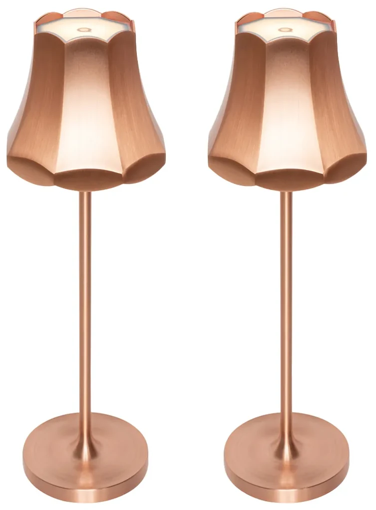 Sada 2 retro stolových lámp medených nabíjateľných IP44 - Granny