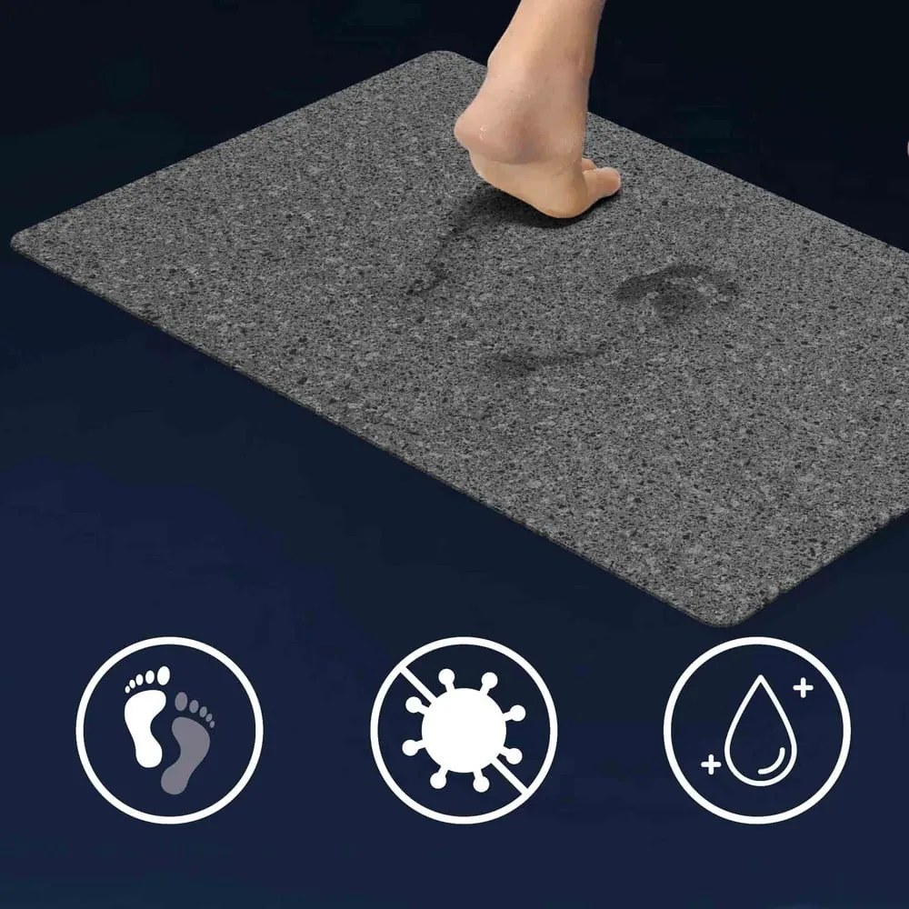 Antracitová kúpeľňová predložka 50x80 cm Granite – douceur d'intérieur