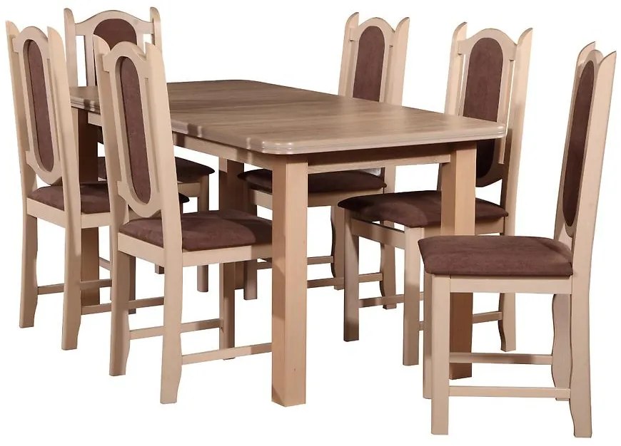 Jedálenská zostava Zoe 1+6 st11 160x80+40 +W1 sonoma