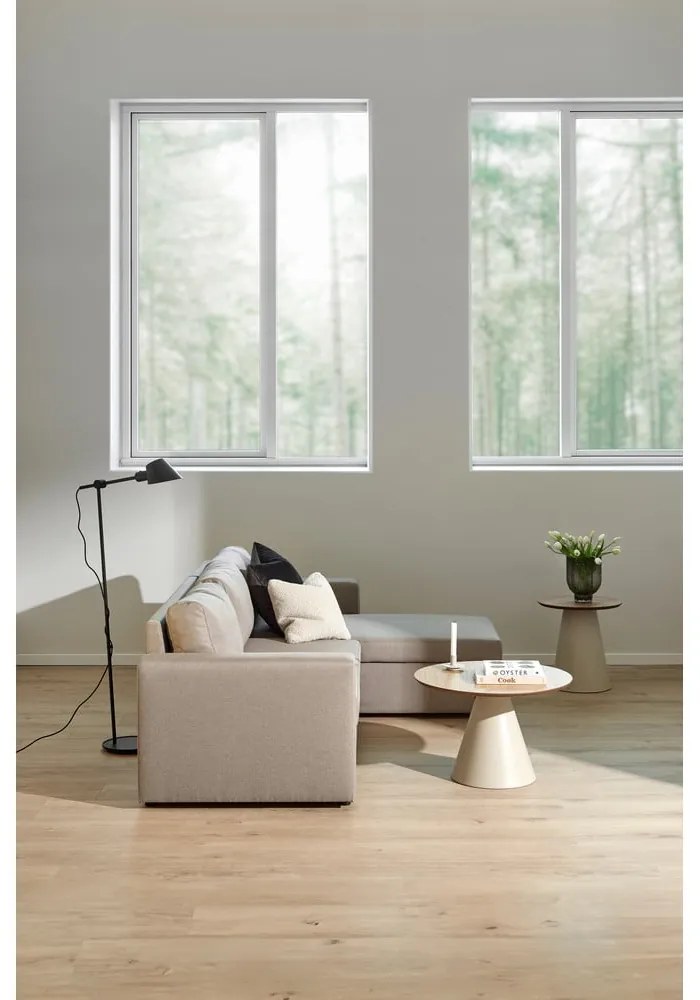 Okrúhly konferenčný stolík s doskou v dubovom dekore v krémovo-prírodnej farbe ø 45 cm Soli – Actona