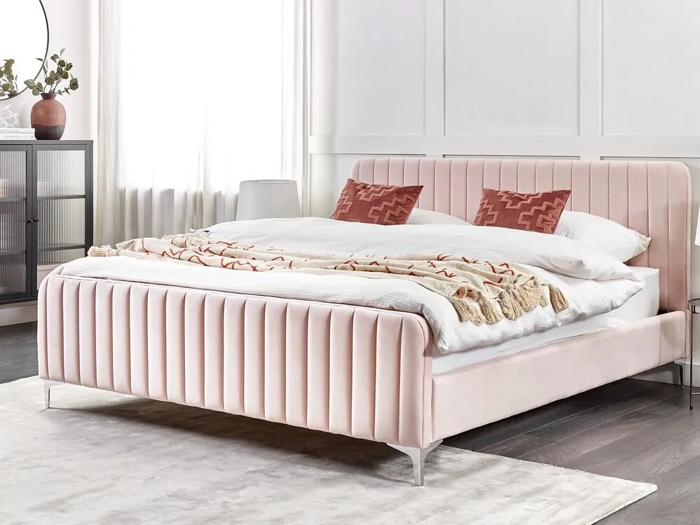 Čalúnená posteľ 180x200 cm Laraine (ružová) (s roštom). Vlastná spoľahlivá doprava až k Vám domov. 1035513