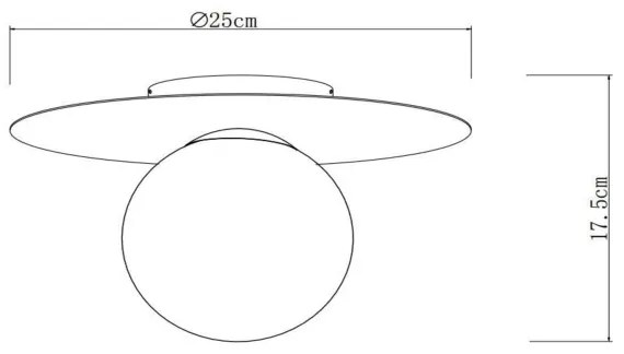 Lucide 79187/01/02 - Stropné svietidlo TRICIA 1xE27/15W/230V pr. 25 cm zlatá