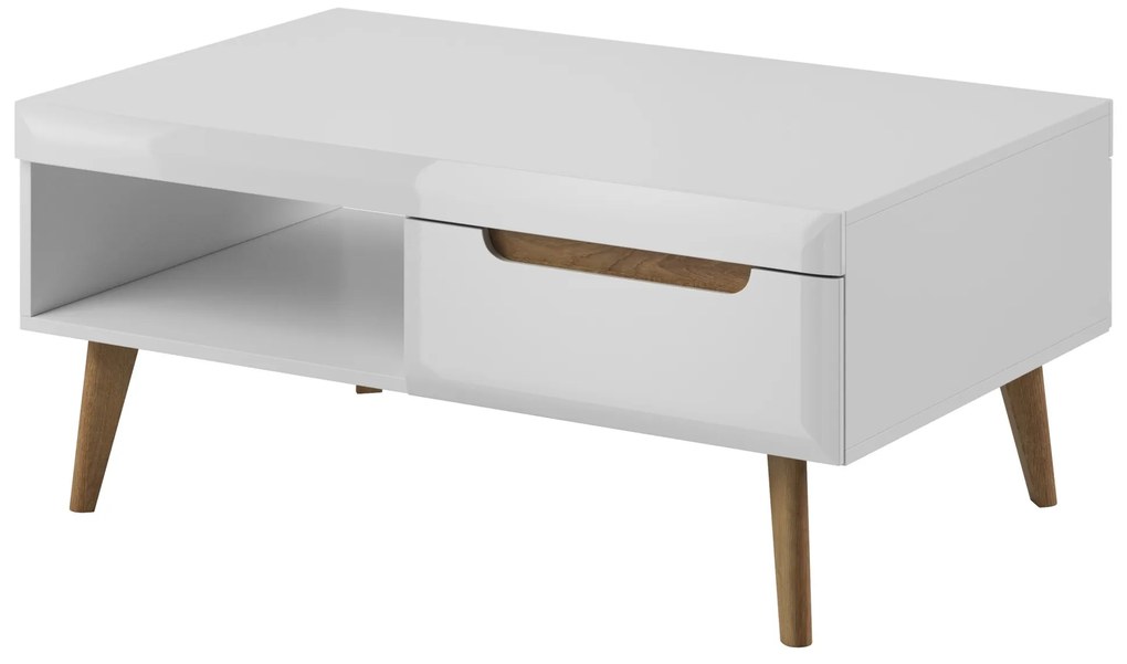 Konferenčný stolík Nordi 107 cm biely/dub Riviéra