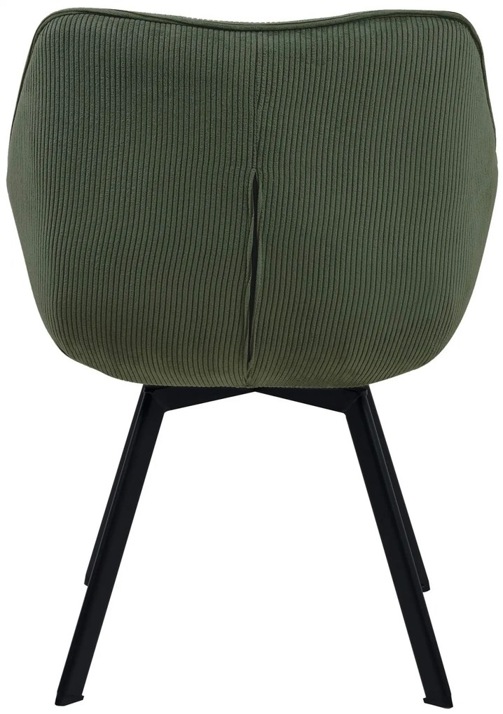 Jedálenská stolička Jordi Cord - zelená