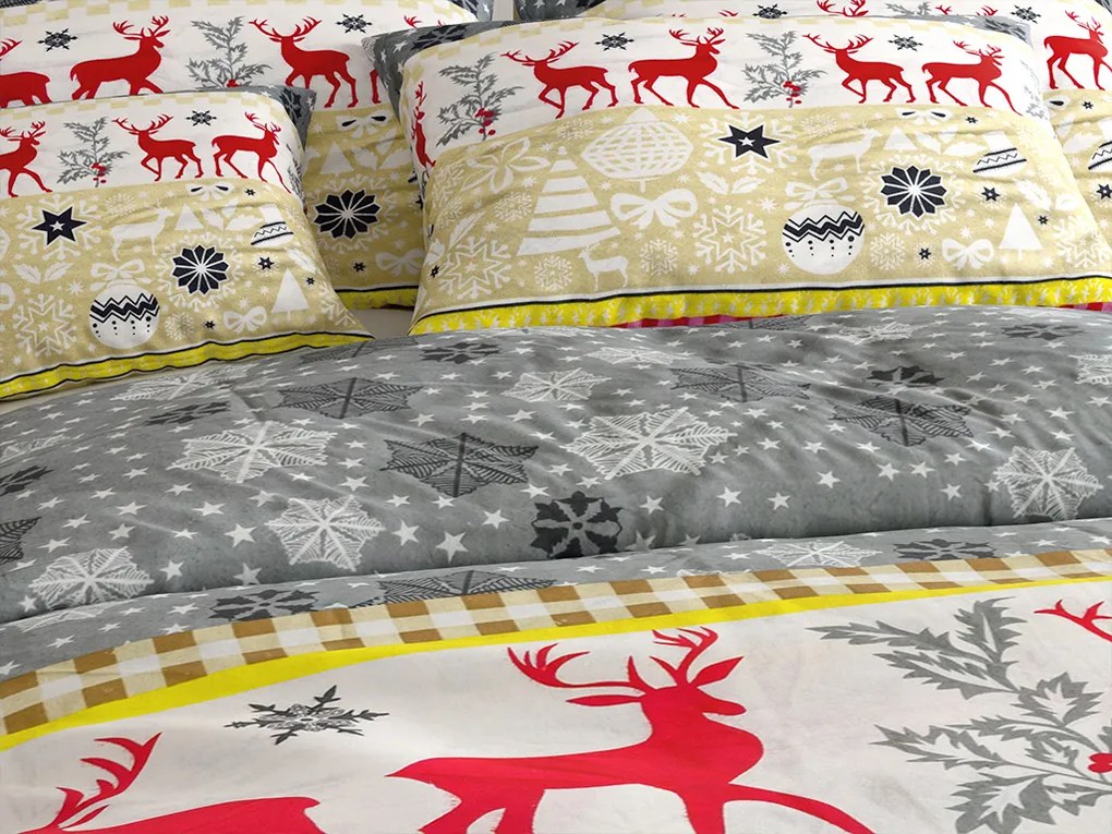 Flanelové obliečky CHRISTMAS TIME farebné Rozmer obliečky: 70 x 90 cm | 140 x 220 cm