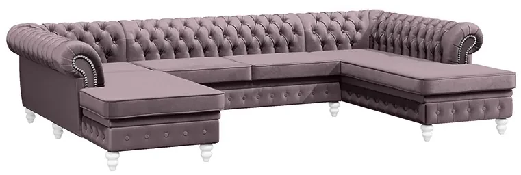 PROXIMA.store - Luxusná sedačka CHESTERFIELD LONG U FARBA NÔH: čierna, DRUH LÁTKY: TORRE - 17, FARBA OZDOBNÝCH ŠPENDLÍKOV: barok