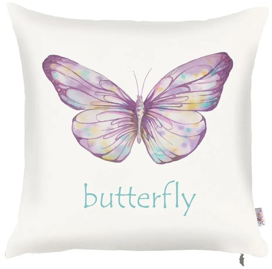 Obliečka na vankúš Mike & Co. NEW YORK Violet Butterfly, 43 × 43 cm