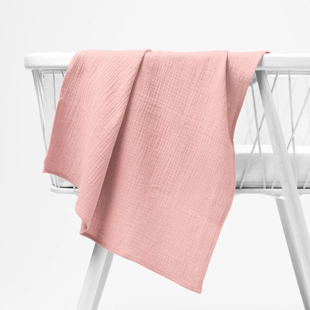 Biante Mušelínová plienka/dečka Nature MSN-004 Pastelovo ružová - ZVÝHODNENÁ SADA 3 KS 70x70 cm - Sada 3 ks