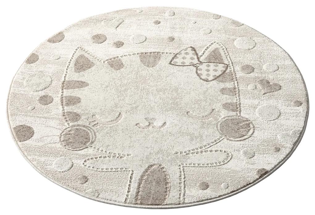 Dekorstudio Detský okrúhly koberec MARA 720 Mačička