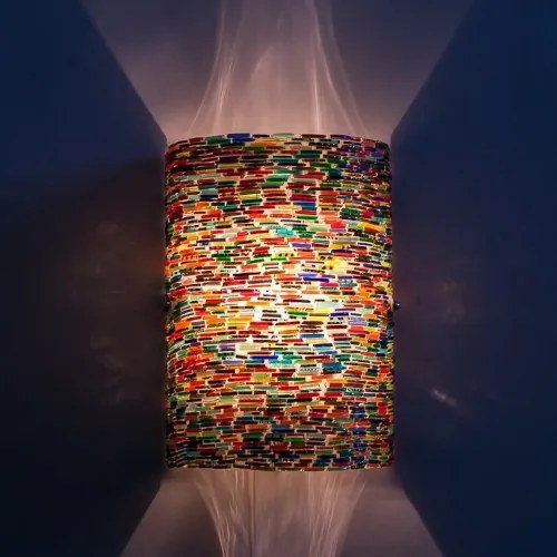 Orientálna lampa nástenná mosaic Cylinder PATCHWORK 17*26