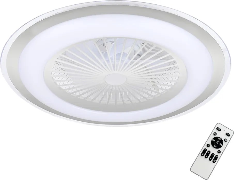 Stropné LED svietidlo Zephyr, 1x LED 48w, 3000-6000k, s, s ventilátorom a ovládačom