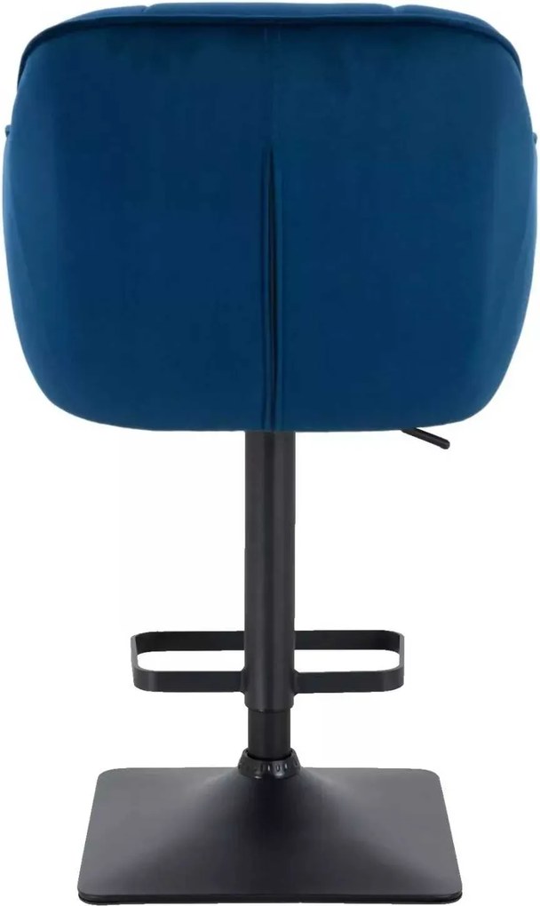 LuxuryForm DESIGN Barová stolička AVOLA VELUR na čiernej hranatej podstave - modrá