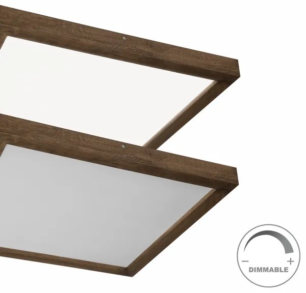 Brilagi-LED Stmievateľné svietidlo WOODY FRAME LED/50W/230V dub 60x60 cm IP44 + DO
