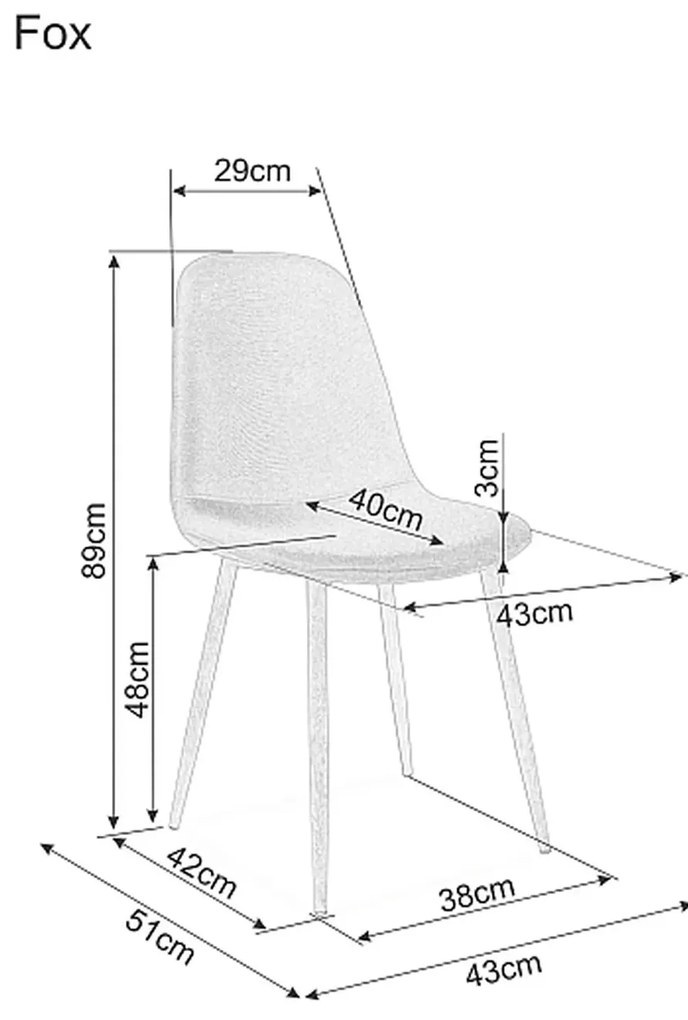 AKCIA Sivá stolička FOX s čiernymi nohami II. akosť