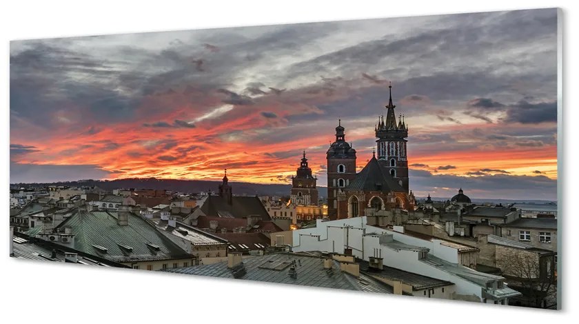 Obraz na akrylátovom skle Krakow sunset panorama 120x60 cm