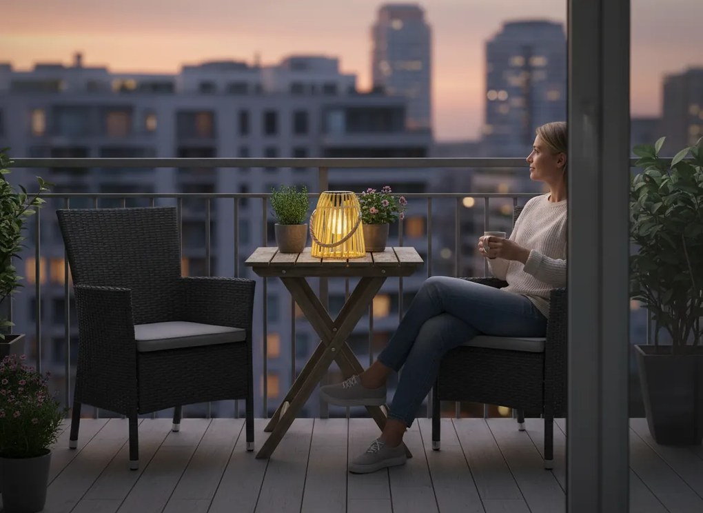 Solárna LED lucerna Sofian 18 cm žltá