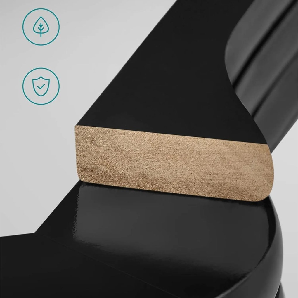 Drevené vešiaky, sada 10 kusov, s ramennými zárezmi, čierne