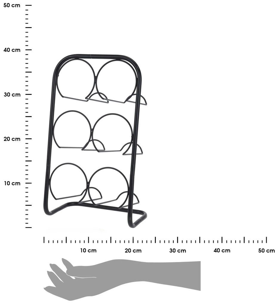 Kovový stojan na víno Burek černý