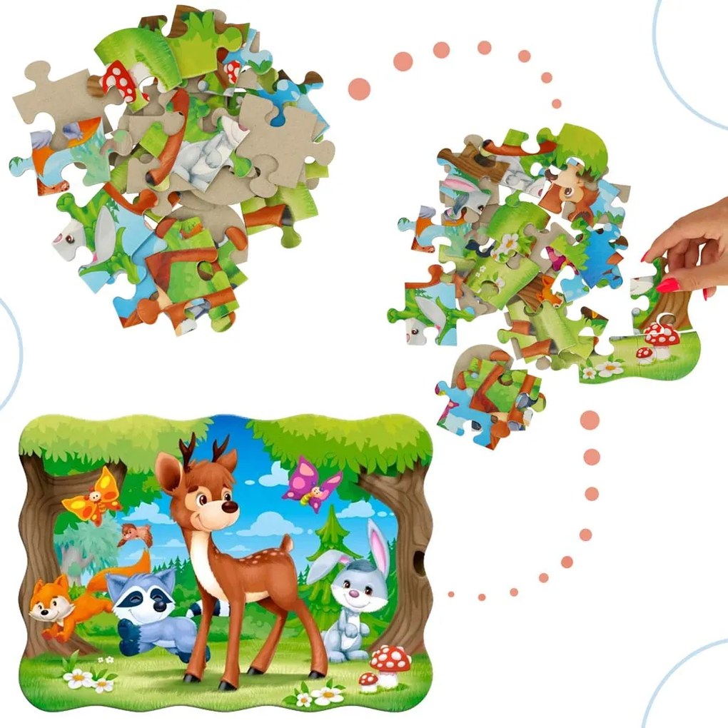 KIK CASTORLAND Puzzle 30 dielikov Jeleň a priatelia - Lesné zvieratá 4+