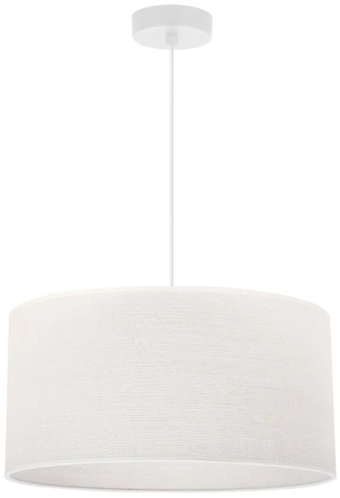 Závesné svietidlo Juta, 1x biele jutové tienidlo, (fi 35cm), w