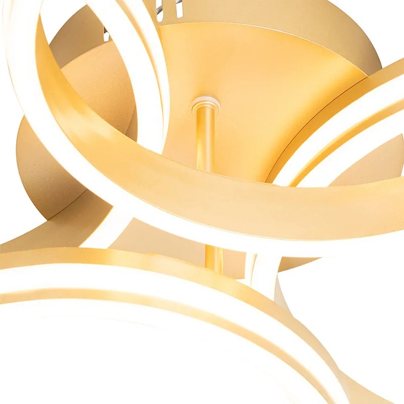 Stropné svietidlo mosadz vrátane LED 3-stupňový stmievač 4-svetlá - Navara