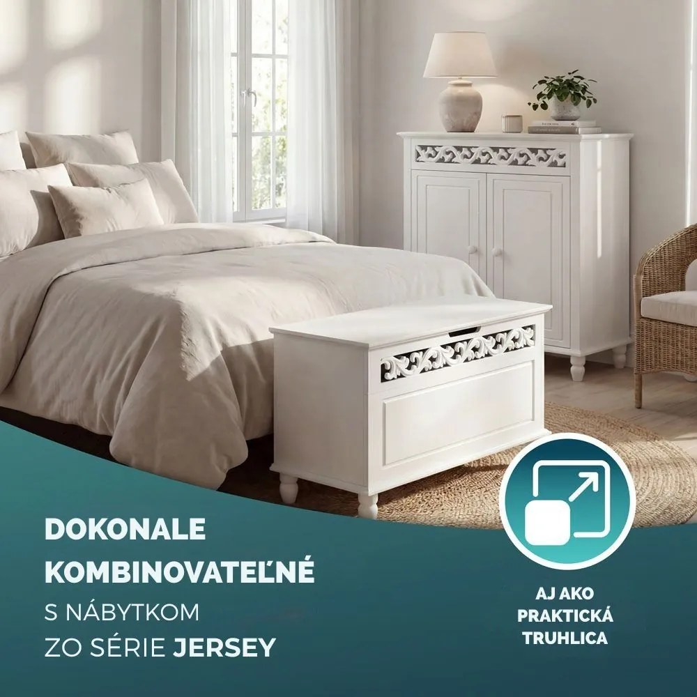 Komoda JERSEY, 76 x 65 x 35 cm, biela Casaria