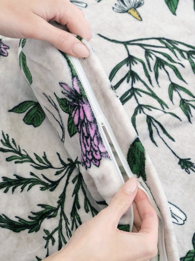 Francúzske obliečky mikroplyš Exclusive – Herbár svetlo sivý