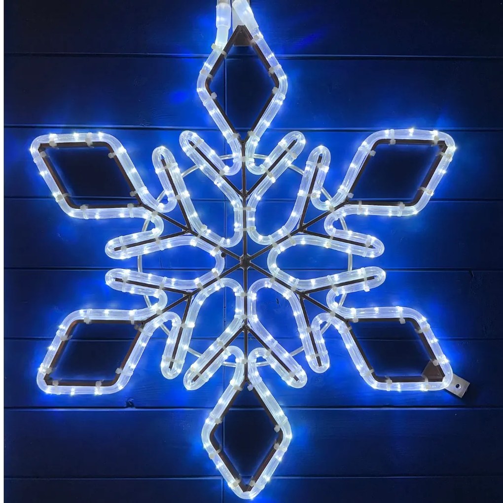 DECOLED LED světelná vločka XI, závěsná, pr. 89 cm, ledově bílá