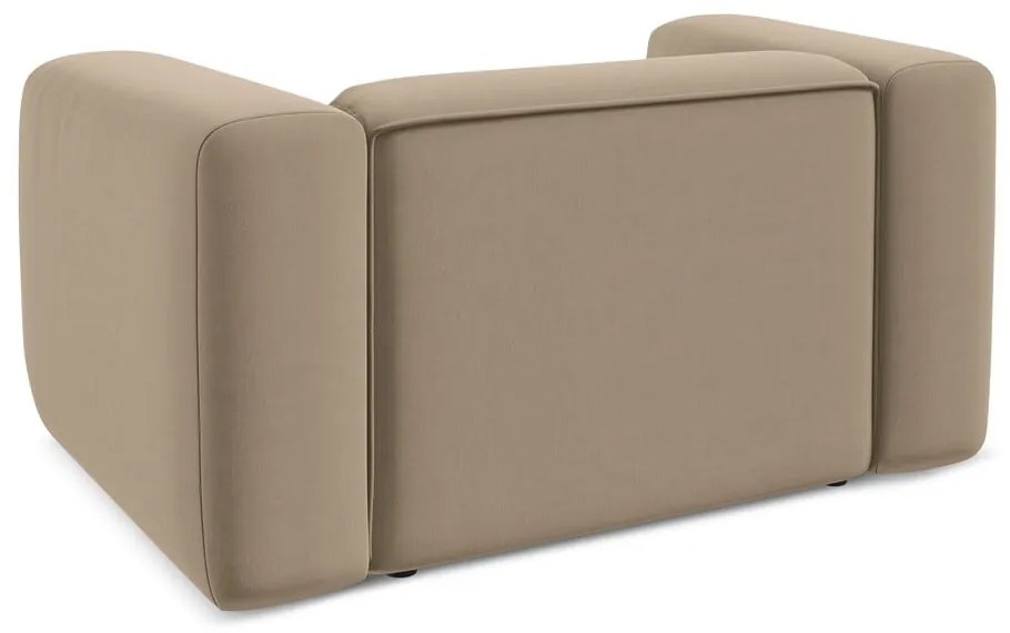 Béžové zamatové kreslo Ekahi – Makamii