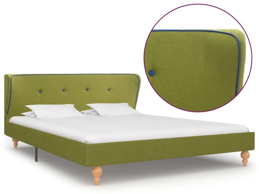 vidaXL Rám postele zelený látkový 140x200 cm