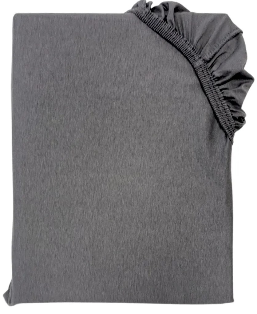 Posteľná plachta jersey tmavosivá TiaHome - 90x200cm